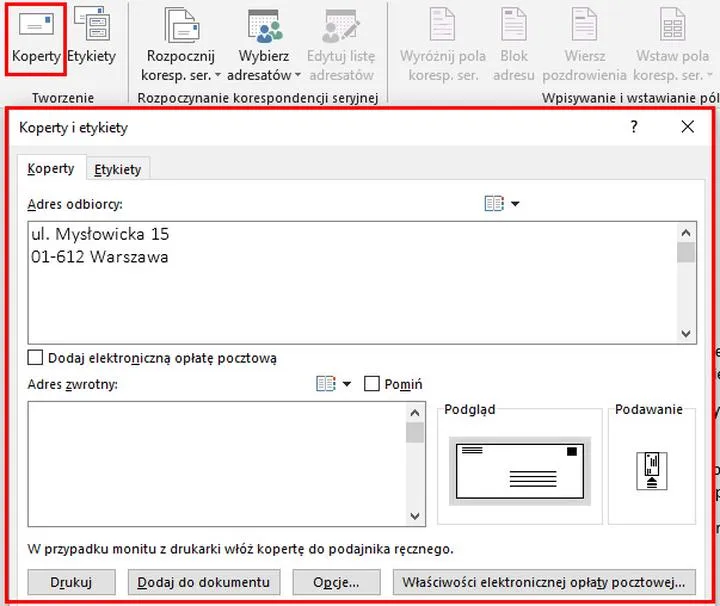 Wybór kopert materiały i rozmiary